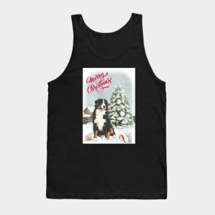 Bernese Mountain Dog Merry Christmas Santa Dog Tank Top